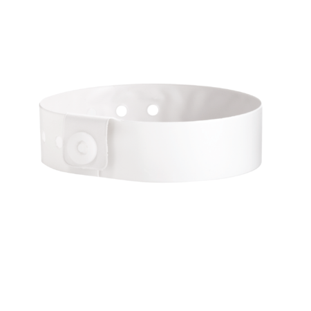 NEVS Wristband - Vinyl - Solid 3/4" x 10-3/16" White WB-0045